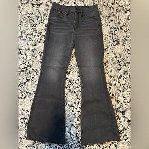 Express flare jeans. Raw hem